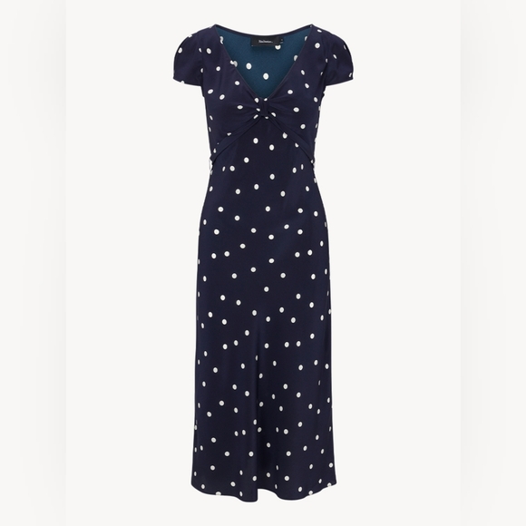 Realisation Par The Marion Navy Polka Dot Midi Dress - Picture 6 of 9